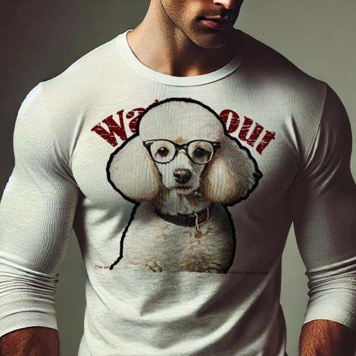 長袖Tシャツ 人間用 メンズ 秋春夏 プリント レジャー アウトドア カジュアル かわいい 犬ファン メガネ プードル