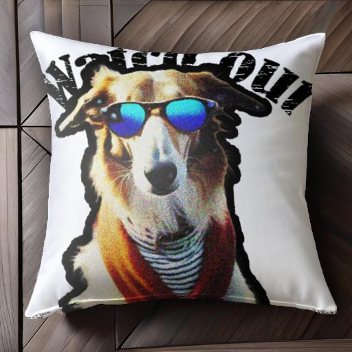 サングラス ボーダーコリー マフラー クッションカバー 45×45cm アニマル柄 おしゃれ 可愛い クッション本体付き 正方形 犬ファン