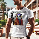 Tシャツ メンズ キッズ 犬ファン 半袖 春夏 犬柄 プリント カジュアル かわいい 人間用 フィットネス ダンス サングラス ボーダーコリー コート チェック...