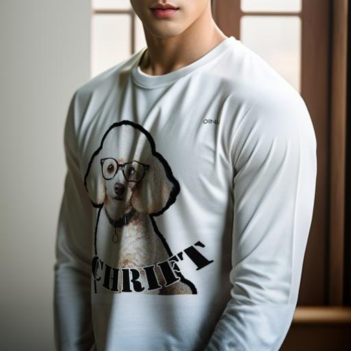 長袖Tシャツ 人間用 メンズ 秋春夏 プリント レジャー アウトドア カジュアル かわいい 犬ファン 眼鏡 プードル