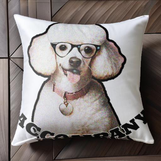 眼鏡 プードル 名札 クッションカバー 45×45cm アニマル柄 おしゃれ 可愛い クッション本体付き 正方形..