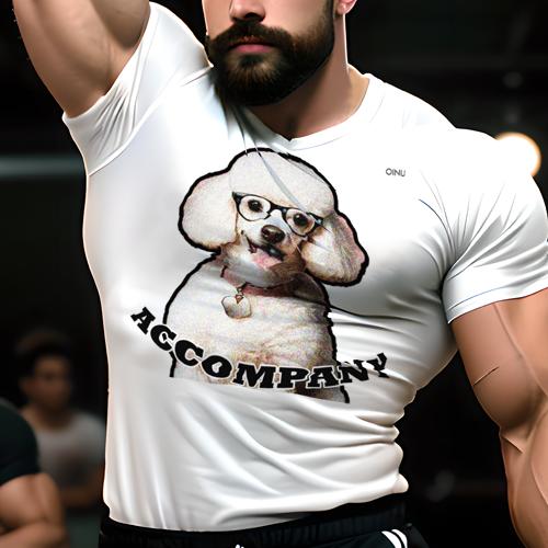 Tシャツ メンズ キッズ 犬ファン 半袖 春夏 犬柄 プリント カジュアル かわいい 人間用 フィットネス ..