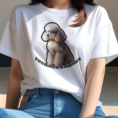 Tシャツ レディース 犬ファン 半袖 春夏 犬柄 プリント カジュアル かわいい 人間用 フィットネス ダンス 眼鏡 プードル スカーフ Tシャツ レディース 犬ファン 半袖 春夏 犬柄 プリント カジュアル かわいい 人間用 フィットネス ダンス 眼鏡 プードル スカーフ