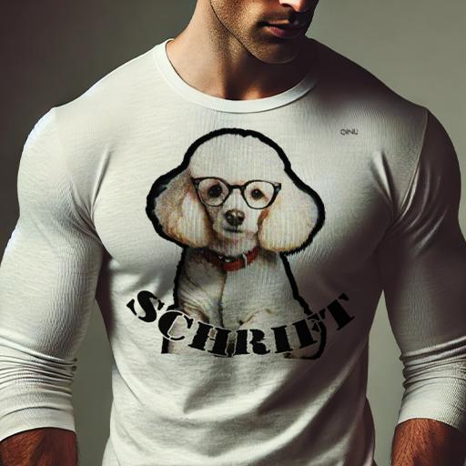 長袖Tシャツ 人間用 メンズ 秋春夏 プリント レジャー アウトドア カジュアル かわいい 犬ファン メガネ プードル 首輪