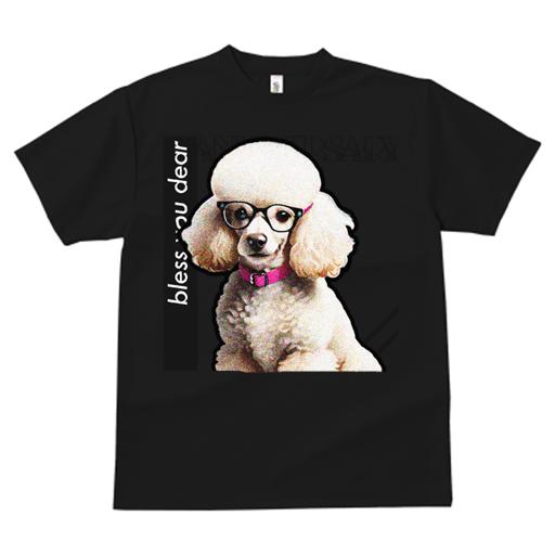 Tシャツ レディース 犬ファン 半袖 春夏 犬柄 プリント カジュアル かわいい 人間用 フィットネス ダンス メガネ プードル ピンクの首輪 文字