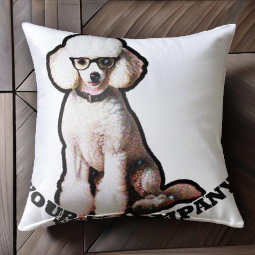 メガネ プードル クッションカバー 45×45cm アニマル柄 おしゃれ 可愛い クッション本体付き 正方形 犬..