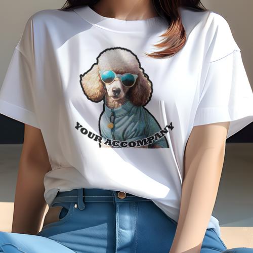 楽天フロントップ楽天市場店Tシャツ レディース 犬ファン 半袖 春夏 犬柄 プリント カジュアル かわいい 人間用 フィットネス ダンス サングラス プードル ジャケット テキスト アクセサリー