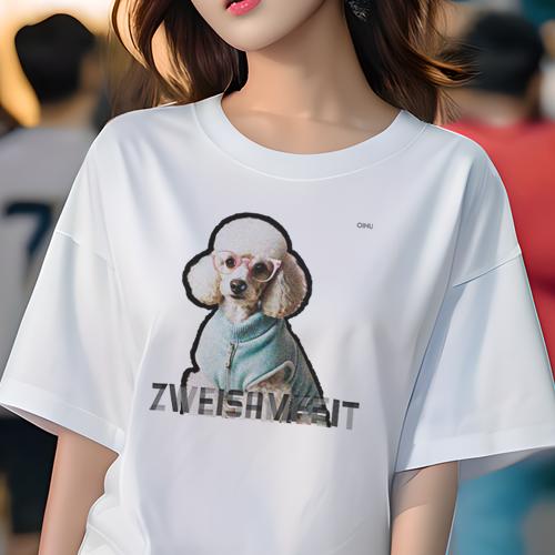 Tシャツ レディース 犬ファン 半袖 春夏 犬柄 プリント カジュアル かわいい 人間用 フィットネス ダン..