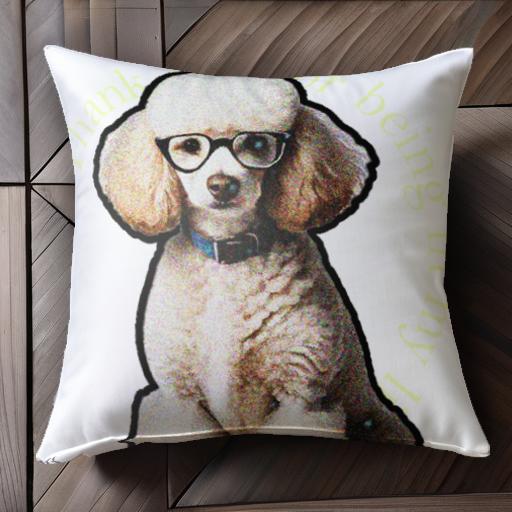 眼鏡 プードル テキスト クッション