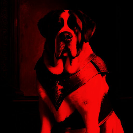 鎧 セントバーナード 赤の照明 クッションカバー 45×45cm アニマル柄 おしゃれ 可愛い クッション本体付き 正方形 犬ファン 2