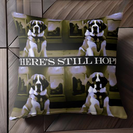 絵画 セントバーナード 文字 希望 美術館 クッションカバー 45×45cm アニマル柄 おしゃれ 可愛い クッ..