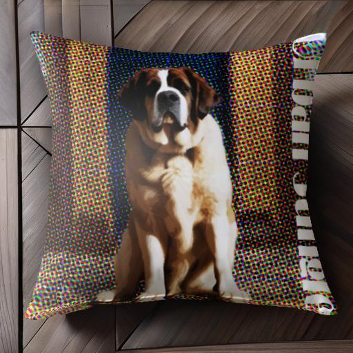 アーバンジャングル セントバーナード 色鮮やか ポップアート クッションカバー 45×45cm アニマル柄 おしゃれ 可愛い クッション本体付き 正方形 犬ファン