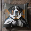 鎧 セントバーナード クッションカバー 45×45cm アニマル柄 おしゃれ 可愛い クッション本体付き 正方形 犬ファン