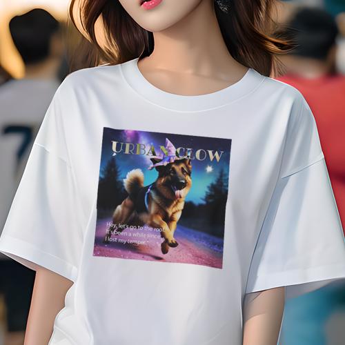 Tシャツ レディース 犬ファン 半袖 春夏 犬柄 プリント カジュアル かわいい 人間用 フィットネス ダン..