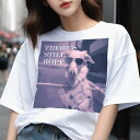 Tシャツ メンズ キッズ 犬ファン 半袖 春夏 犬柄 プリント カジュアル かわいい 人間用 フィットネス ダンス サングラス ボルゾイ コート 希望 ストリー...