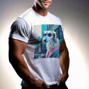 Tシャツ メンズ キッズ 犬ファン 半袖 春夏 犬柄 プリント カジュアル かわいい 人間用 フィットネス ダンス サングラス ゴールデンレトリバー コート 街