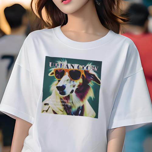 楽天フロントップ楽天市場店Tシャツ レディース 犬ファン 半袖 春夏 犬柄 プリント カジュアル かわいい 人間用 フィットネス ダンス サングラス その他 洋服 アクセサリー テキスト