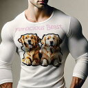 長袖Tシャツ 人間用 メンズ 秋春夏 プリント レジャー アウトドア カジュアル かわいい 犬ファン なし ゴールデンレトリバー