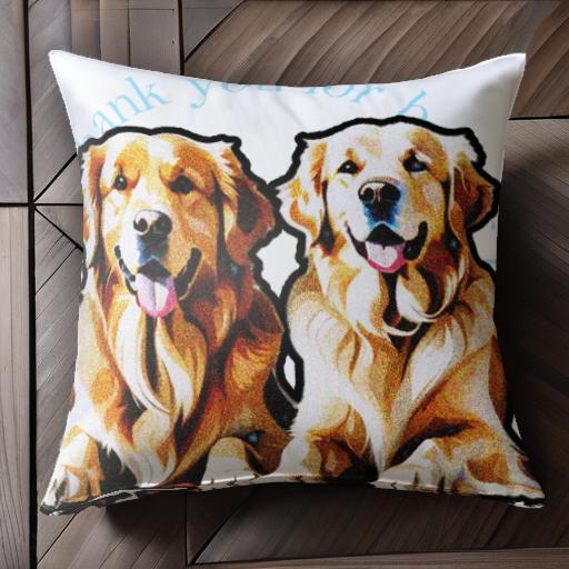 感謝 ゴールデンレトリーバー クッションカバー 45×45cm アニマル柄 おしゃれ 可愛い クッション本体付..