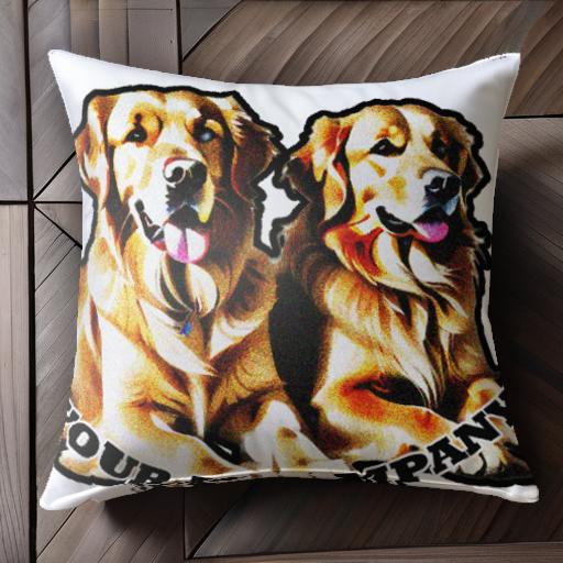 カラフル ゴールデンレトリバー かわいい 癒し クッションカバー 45×45cm アニマル柄 おしゃれ 可愛い ..