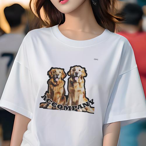 Tシャツ レディース 犬ファン 半袖 春夏 犬柄 プリント カジュアル かわいい 人間用 フィットネス ダンス 文字 ゴールデンレトリーバー ACCOMPANY 黒背景 Tシャツ レディース 犬ファン 半袖 春夏 犬柄 プリント カジュアル かわいい 人間用 フィットネス ダンス 文字 ゴールデンレトリーバー ACCOMPANY 黒背景