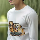 長袖Tシャツ 人間用 メンズ 秋春夏 プリント レジャー アウトドア カジュアル かわいい 犬ファン ゴールデンレトリバー