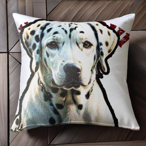 スタンドヒア ダルメシアン クッションカバー 45×45cm アニマル柄 おしゃれ 可愛い クッション本体付き..