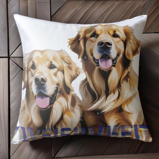 ドイツ語の単語 ゴールデンレトリバー クッションカバー 45×45cm アニマル柄 おしゃれ 可愛い クッショ..