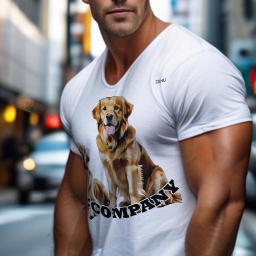 Tシャツ メンズ キッズ 犬ファン 半袖 春夏 犬柄 プリント カジュアル かわいい 人間用 フィットネス ダンス 同行 ゴールデンレトリバー 仲間 犬の友