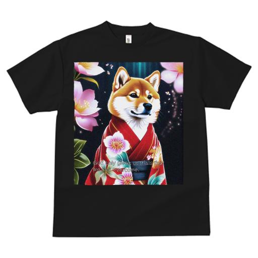 Tシャツ メンズ キッズ 犬ファン 半袖 春夏 犬柄 プリント カジュアル かわいい 人間用 フィットネス ダンス 着物 柴犬 花 桜 日本文化