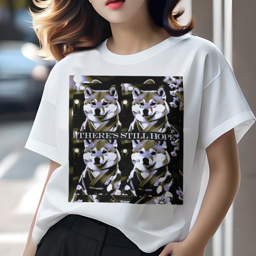 Tシャツ レディース 犬ファン 半袖 春夏 犬柄 プリント カジュアル かわいい 人間用 フィットネス ダンス 着物 柴犬 レトロ 日本 花