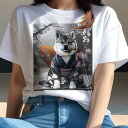 Tシャツ レディース 犬ファン 半袖 春夏 犬柄 プリント カジュアル かわいい 人間用 フィットネス ダンス 着物 柴犬 桜(4)