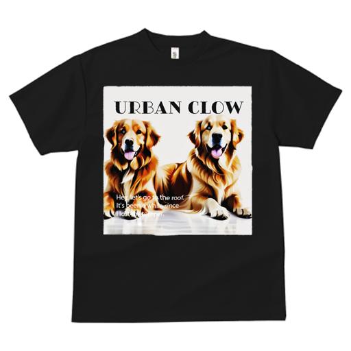 Tシャツ レディース 犬ファン 半袖 春夏 犬柄 プリント カジュアル かわいい 人間用 フィットネス ダンス 都市 ゴールデンレトリバー 屋上