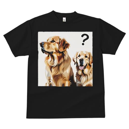 Tシャツ レディース 犬ファン 半袖 春夏 犬柄 プリント カジュアル かわいい 人間用 フィットネス ダンス クエスチョンマーク ゴールデンレトリバー