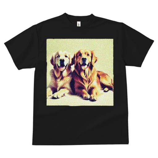 Tシャツ レディース 犬ファン 半袖 春夏 犬柄 プリント カジュアル かわいい 人間用 フィットネス ダンス 笑顔 ゴールデンレトリバー 幸せ 友情 ペット 飼い犬