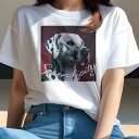 Tシャツ レディース 犬ファン 半袖 春夏 犬柄 プリント カジュアル かわいい 人間用 フィットネス ダンス セレンディピティ ダルメシアン 赤 芸術的(4)