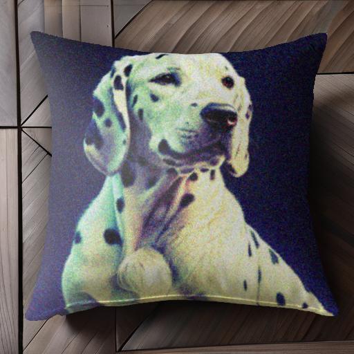 夜 ダルメシアン カラフル 光 クッションカバー 45×45cm アニマル柄 おしゃれ 可愛い クッション本体付..