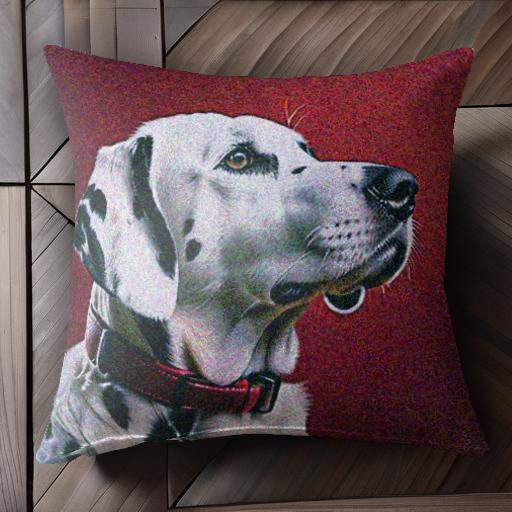 赤い首輪 ダルメシアン 赤い背景 クッションカバー 45×45cm アニマル柄 おしゃれ 可愛い クッション本..