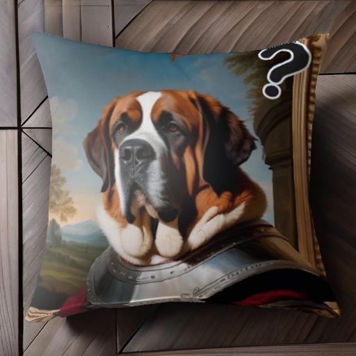 騎士 セントバーナード 絵画 クエスチョンマーク クッションカバー 45×45cm アニマル柄 おしゃれ 可愛い クッション本体付き 正方形 犬ファン 騎士 セントバーナード 絵画 クエスチョンマーク クッションカバー 45×45cm アニマル柄 おしゃれ 可愛い クッション本体付き 正方形 犬ファン
