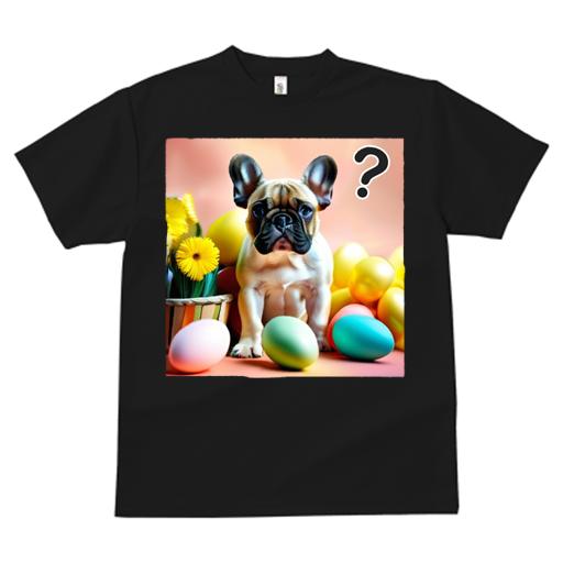 Tシャツ レディース 犬ファン 半袖 春夏 犬柄 プリント カジュアル かわいい 人間用 フィットネス ダンス 花 フレンチブルドッグ イースターエッグ カゴ クエスチョンマーク