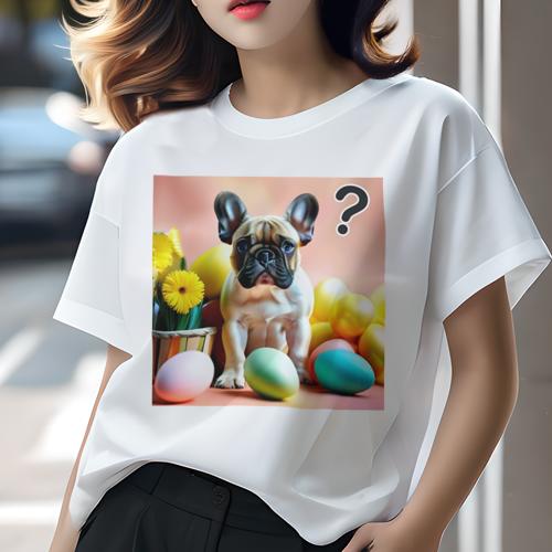 Tシャツ レディース 犬ファン 半袖 春夏 犬柄 プリント カジュアル かわいい 人間用 フィットネス ダンス 花 フレンチブルドッグ イースターエッグ カゴ クエスチョンマーク Tシャツ レディース 犬ファン 半袖 春夏 犬柄 プリント カジュアル かわいい 人間用 フィットネス ダンス 花 フレンチブルドッグ イースターエッグ カゴ クエスチョンマーク