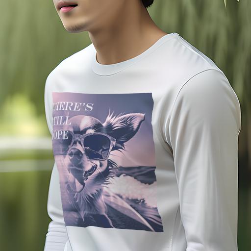 長袖Tシャツ 人間用 メンズ 秋春夏 プリント レジャー アウトドア カジュアル かわいい 犬ファン サングラス チワワ ビーチ 波乗り