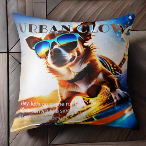 サングラス チワワ サーフィン 海 夕日 波 クッションカバー 45×45cm アニマル柄 おしゃれ 可愛い クッション本体付き 正方形 犬ファン サングラス チワワ サーフィン 海 夕日 波 クッションカバー 45×45cm アニマル柄 おしゃれ 可愛い クッション本体付き 正方形 犬ファン