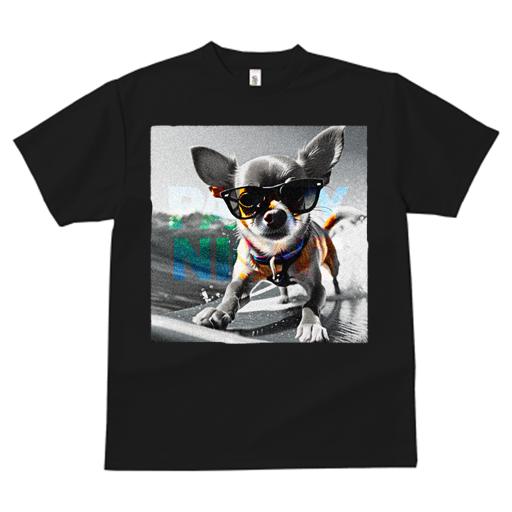 Tシャツ レディース 犬ファン 半袖 春夏 犬柄 プリント カジュアル かわいい 人間用 フィットネス ダンス サングラス チワワ サーフィン 波乗り