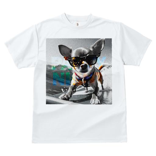 Tシャツ レディース 犬ファン 半袖 春夏 犬柄 プリント カジュアル かわいい 人間用 フィットネス ダンス サングラス チワワ サーフィン 波乗り