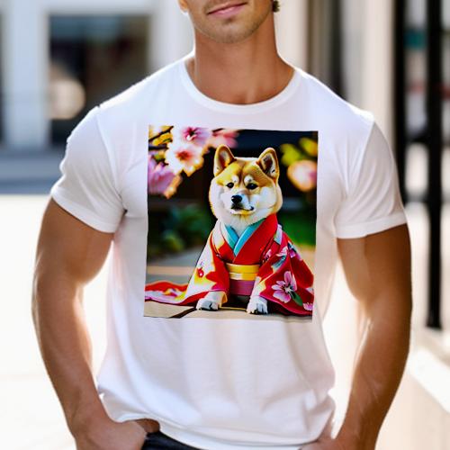 Tシャツ メンズ キッズ 犬ファン 半袖 春夏 犬柄 プリント カジュアル かわいい 人間用 フィットネス ダンス 着物 柴犬 桜 Tシャツ メンズ キッズ 犬ファン 半袖 春夏 犬柄 プリント カジュアル かわいい 人間用 フィットネス ダンス 着物 柴犬 桜