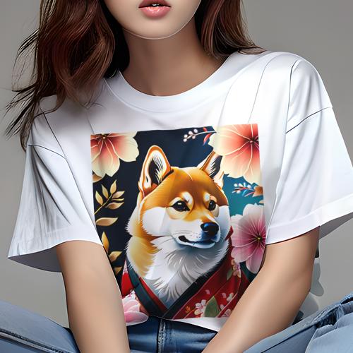 Tシャツ レディース 犬ファン 半袖 春夏 犬柄 プリント カジュアル かわいい 人間用 フィットネス ダン..