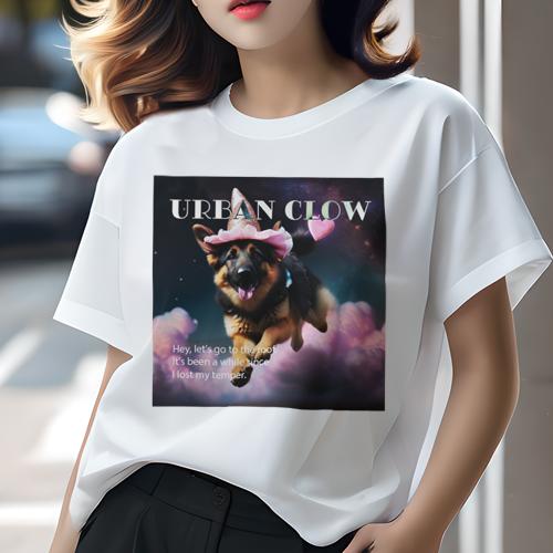 Tシャツ レディース 犬ファン 半袖 春夏 犬柄 プリント カジュアル かわいい 人間用 フィットネス ダンス 魔法の帽子 ジャーマンシェパードドッグ 星空 ピンクのハート 雲 Tシャツ レディース 犬ファン 半袖 春夏 犬柄 プリント カジュアル かわいい 人間用 フィットネス ダンス 魔法の帽子 ジャーマンシェパードドッグ 星空 ピンクのハート 雲
