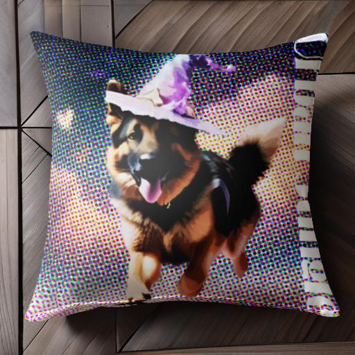 魔法帽子 ジャーマンシェパードドッグ 星空 クッションカバー 45×45cm アニマル柄 おしゃれ 可愛い ク..