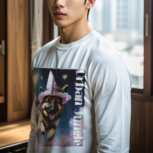 長袖Tシャツ 人間用 メンズ 秋春夏 プリント レジャー アウトドア カジュアル かわいい 犬ファン 帽子 ジャーマンシェパード 星 カラフル テキスト